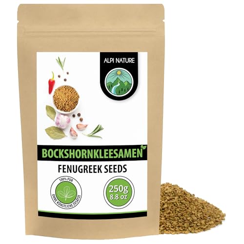 Alpi Nature Bockshornkleesamen ganz 250g Bockshornklee ganz Bockshornklee Gewürz Fenugreek