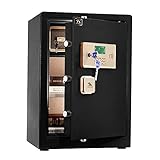 TIGERKING Digital Security Safe Box,Double Safety Key Lock and Password,Special own Interior Lock Box Safe for Home Office 3.7 Cubic Black
