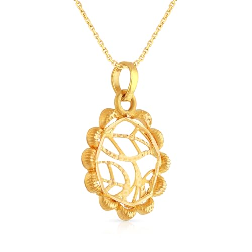 Malabar Gold & Diamonds Yellow Gold Pendant for Women 22k | 22 kt (916) BIS Hallmark Gold Pendant for Women & Girls | 22 Karat Gold Jewellery for Birthday, Wedding, Anniversary... - Image 3