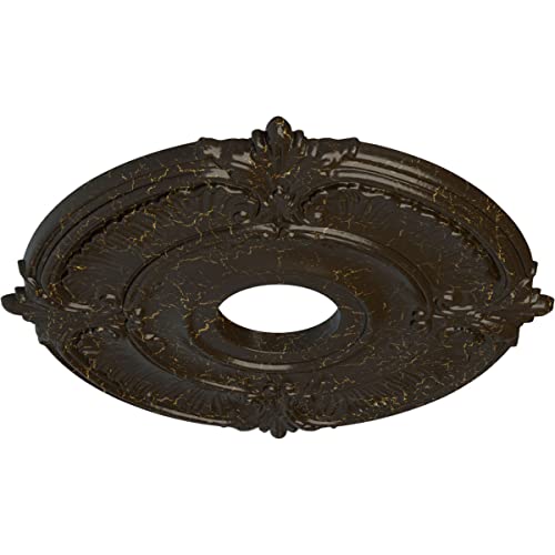Image of Ekena Millwork CM18ATSHCDecorative Ceiling Medallions Modeled After Original Historical Patterns & Designs, Stone Hearth Crackle