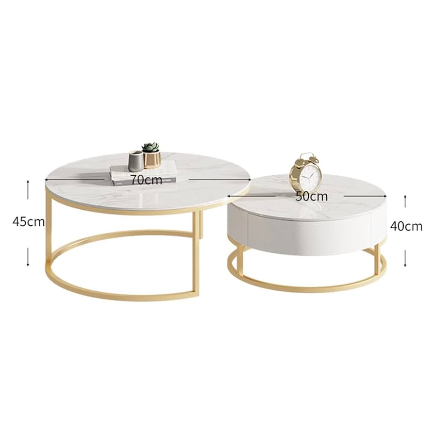 Amazon.com: Round Nesting Coffee Table Set of 2 End Tables