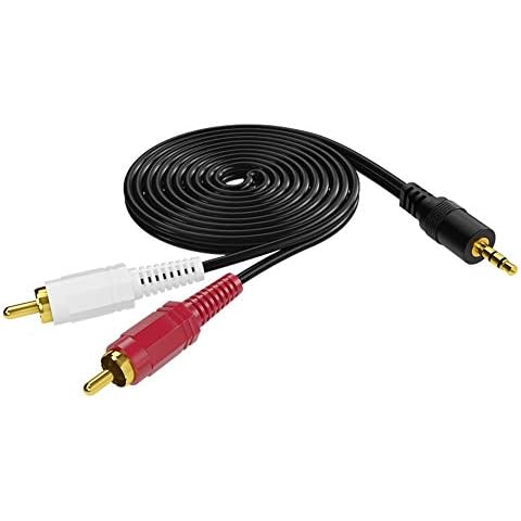 iYueMps 3.5mm to 2RCA Audio Cable 3m/10ft, 3.5mm Male to 2RCA Male Y Cable (red/white, stereo audio) AUX Audio Audio Compatible with DJ Controller Speaker Turntable TV Car Stereo Hi-Fi Amplifer Cover