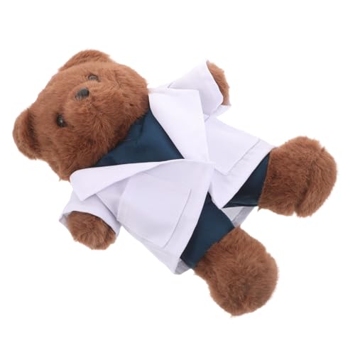 Imagen de Beaupretty Peluches Doctor con Uniforme Blanco Muñeco de Felpa para de Medicina Regalo Graduación y Regreso Clases Juguete Suave para Fiestas y Celebraciones