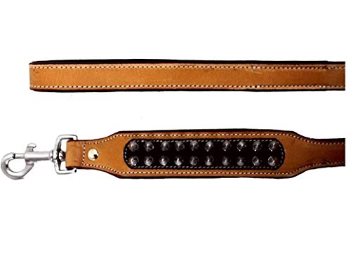 MICHUR Strike Leine Hundeleine Leder, Flachleine, Lederleine Hund, PASSEND ZUM Halsband Strike, Beige, Schwarz, BREIT Leder Gr. (ca.) 150x2,5cm, passend zu Halsband Strike No.1