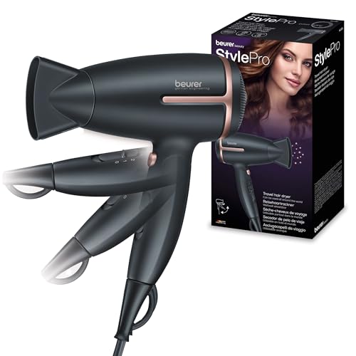 Beurer HC 25 klappbarer Reisehaartrockner mit Ionenfunktion, leistungsstarker Föhn, für...