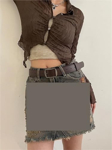 Belt Women's Summer Decorative Jeans Student Coffee Versatile Wide Design Feel Black3