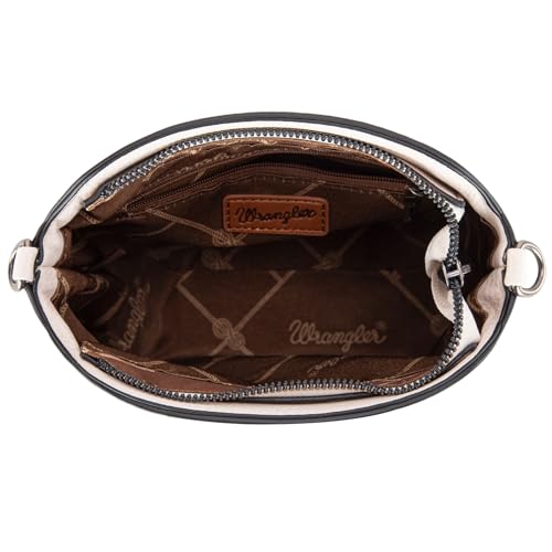 Image of Wrangler Cow Print Crossbody Bag for Women Western Cross Body Purse with Signature Strap