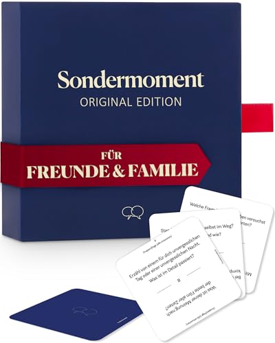Sondermoment Original Edition - Fragespiel für Familie, Freunde, Paare, Kollegen | Gesellschaftsspiel für Achtsamkeit und Gesprächsstoff | Edles