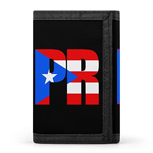 FunnyStar Puerto Rican Flag Small Trifold Wallets Front Pocket Wallet With Money Clip Holder ID Credit Card Slots And Key Ring