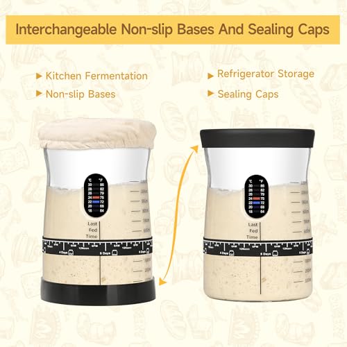 Image of Coco Bird Pro Sourdough Starter Kit- 50oz Large Capacity Sourdough Starter Jar, 17 Flavorful Fermentation Recipes, Sourdough Bread Baking Supplies for Making Delicious Sourdough Breads(1PCS)