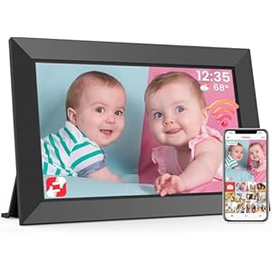 Frameo WiFi Digital Photo Frame 10.1 Inch – 1280×800 HD IPS Touch Screen Picture Frame Electronic, 32GB Memory, Auto Rotate, Wall Mountable, Digital Picture Frame for Sharing Photos and Videos