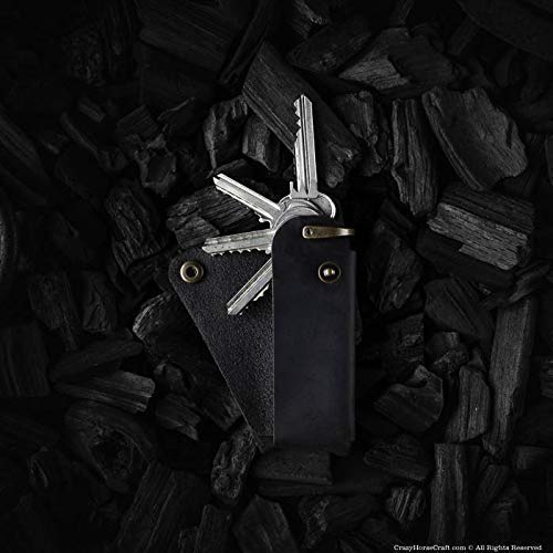 Leather Cases Set For Iphone 11, 11 Pro, 11 Pro Max Case Carbon Black Minimalist Wallet/Cardholder Key Holder/Organizer Phone Cover Sleeve Bag Italian Crazy Horse Black Leather, Crazy Horse Craft #TOP6
