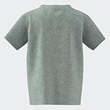 adidas Niños 3 Stripes Camiseta de manga corta, Medium Grey Heather/White, 12/18 meses