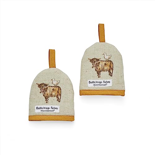 Cooksmart Buttercup Farm - Confezione da 2 portauovo, design britannico, per uova di tutte le dimensioni, design moderno