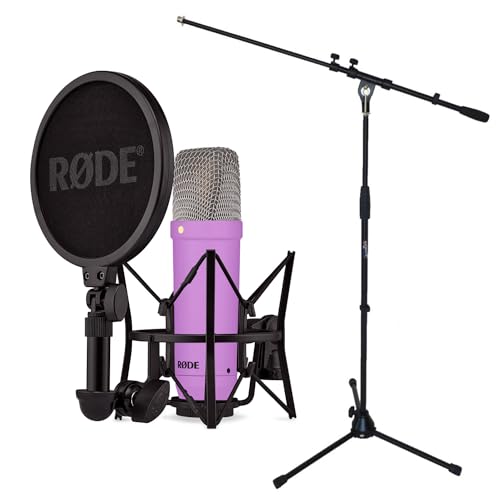 Rode NT1 Signature Purple Microphone de studio violet + pied de microphone Keepdrum