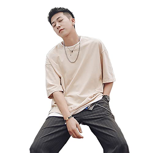 Amazon限定ブランド Tシャツ 綿100 メンズ ビッグシルエット レイヤード 半袖 無地 フェイク 切替 重ね着 おしゃれ ビッグ コットン Xl Setsugen の価格比較 Heim ハイム