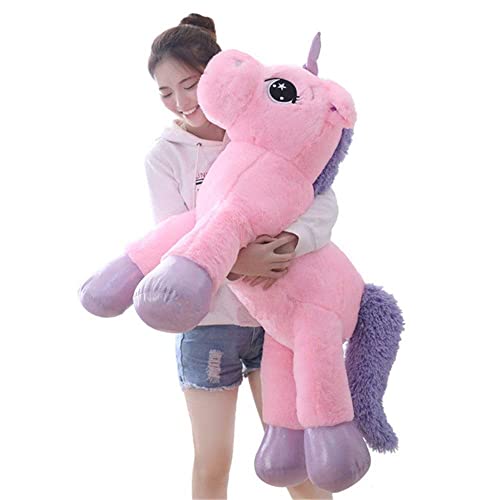 Image of RVA Unicorn Soft Toys for Girl and Boys Kids Animal Stuffed Plush Toy Figure Jungle Cartoon Character Wild Playing Set Cute Toys Birthday Return Gift (100cm Pink)