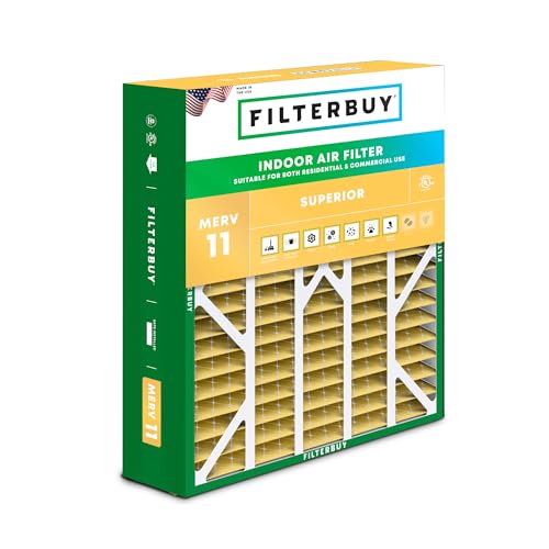 Filterbuy 20x25x6 Air Filter MERV 11 Allergen Defense (1-Pack), Pleated HVAC AC Furnace Air Filters for Aprilaire Space-Gard 201/2200 / 2250 & Lennox (Actual Size: 19.75 x 24.25 x 6.00 Inches)