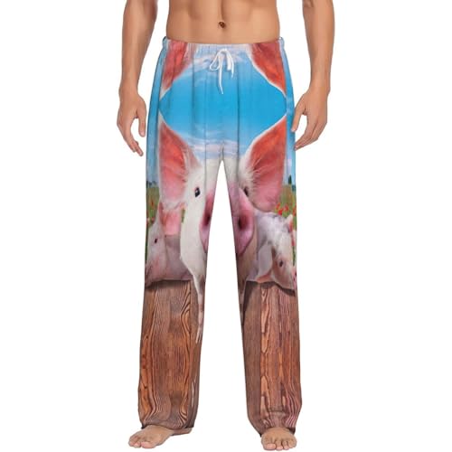 Pantalon de pyjama amusant cochon imprimé vêtement de nuit homme S-5XL