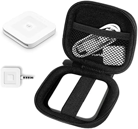 WGear Credit Card Reader Case for Square Contactless Chip Reader, Chip Reader Scanner, USB Cables Small Accessories, Mesh Pocket, Secure Elastic Strap, Easy to go Carabiner