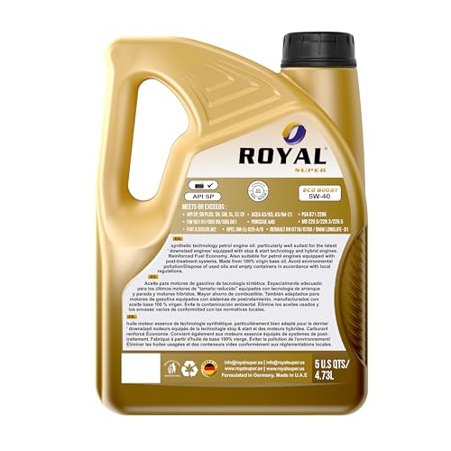 Aceite de motor sintético 5W-40 para vehículos a gasolina 5 US Quart miniatura 2