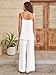 ANRABESS 2 Piece Sets for Women Summer Casual Lounge Spaghetti Strap Top Wide Leg Pants Matching Set Vacation Travel Outfits White X-Large