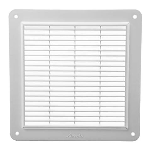 Vent Systems 10"x10" Inch Air Vent Cover - White - Air Vent Louver - Grill Cover - Built-in Insect Screen - Straight Back, Without Flange - HVAC Vents for Bathroom, Home Office, Kitchen Cover