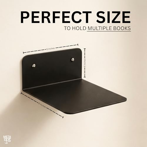 Image of Illusion Bookholder | Wall Mounted Book End | Superhero Bookshelf | Decor for Kids Room, Invisible Metal Book Holder Heavy Duty (Set of 3 Plain)