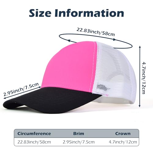 Image of 5 Pack Sublimation Blank Trucker Hats, Mesh Baseball Caps Bulk for DIY Crafting Snapback Plain Hat, Assorted Colors