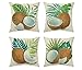 poduszka kokosowa niebieski liść poszewki na poduszki miękkie kwadratowe zielone poduszki do salonu sofa kanapa łóżko poszewki na poduszki ogród dom dekoracyjna poduszka 45 x 45 cm zestaw 4 szt