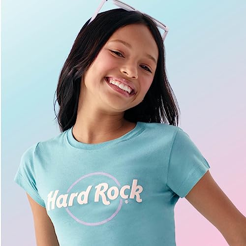 Hard Rock Youth Kids Girls Pop of Color Tee in Light Aqua2