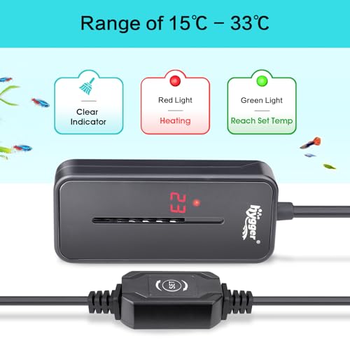 Calefactor de mini acuario hygger de 100W para tanques beta de agua dulce 3
