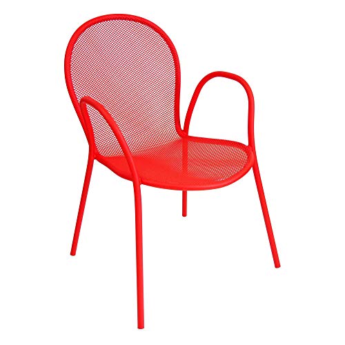 Preisvergleich Produktbild emu Ronda Gartenarmlehnstuhl, rot pulverbeschichtet BxHxT 60x82x65cm