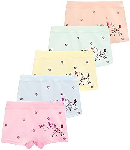 Pack De 5 Bragas Para Niñas Con Estampados De Unicornio - Algodón Suave Y Elástico | Regalo Divertido Para Cumpleaños