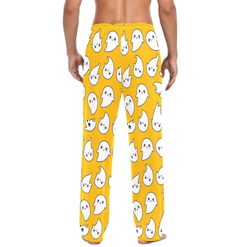 Cute Cartoon Spirits Men's Cotton Pajama Pants with Pockets and Drawstring Comfortable and Stylish,S3