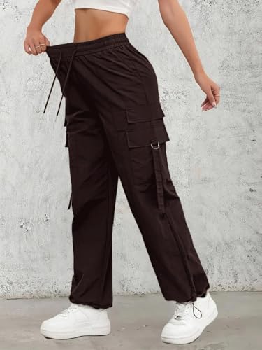 Pantaloni cargo coreani alla moda Pantaloni sportivi tattici larghi larghi a va alta da donna Pantaloni da jogging Hip Hop Harajuku da donna  200000345