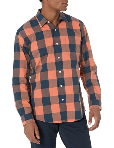 Image of Amazon Essentials Men's Regular-Fit Long-Sleeve Casual Poplin Shirt, Button Front, Business Casual, Collared