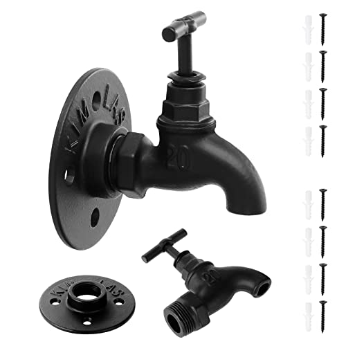 Faankiton 2 Stück Vintage-Stil Industrielle Eisenrohr Kleiderhaken, Wasserhahn Design, Garderobenhaken, Wandrohrhaken Kleiderbügelhalter, Handtuchhaken Rohr Eisen für Tasche, Regenschirm