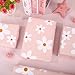 JarThenaAMCS Boho Daisy Wrapping Paper -Mini Roll- 17In x 32.8Ft Cute Pink White Flower Gift Wrap Paper Classic Craft Paper for Spring Summer Baby Shower Birthday Wedding DIY Craft Supplies