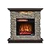 duraflame® Wall Mantel Electric Fireplace with Remote Control, Smoky Gray Stone
