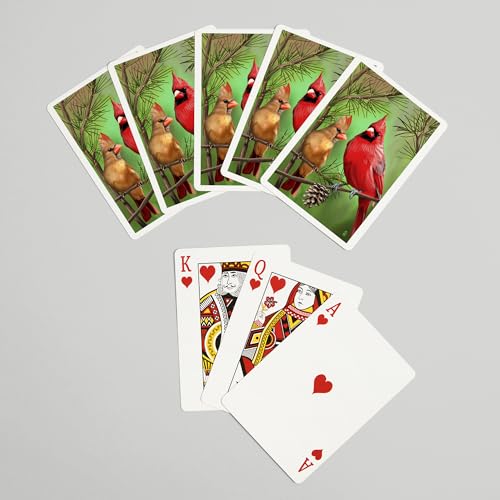 Cartas Lantern Press Cardinals in Summer, 52 cartas póker miniatura 7