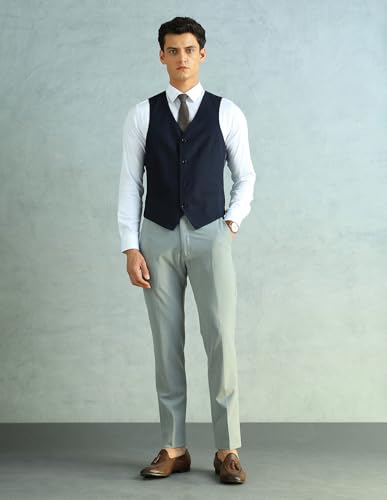 Image of Arrow Men Regular fit Polyester Solid Waistcoat