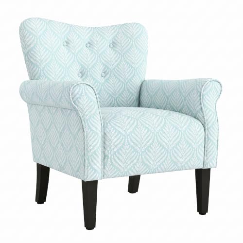 Image of BELLEZE Upholstered Accent Chair - Frond Blue