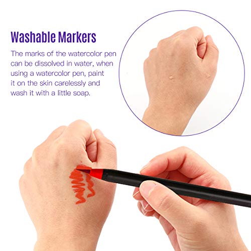 Zwbfu 20 canetas de pincel aquarela vibrantes com dicas de pincel flexível e macio Artistas artistas