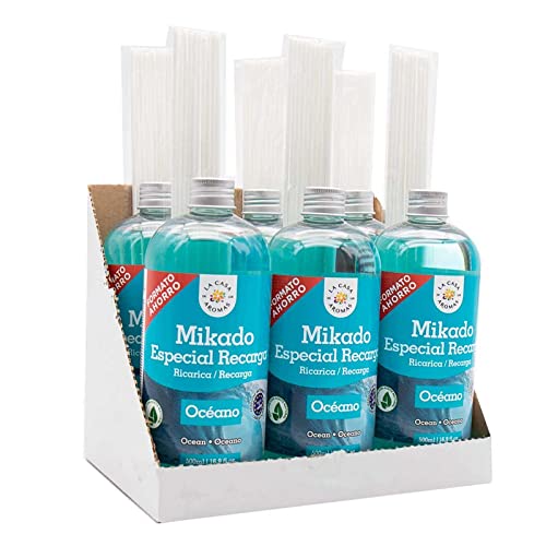 Aromas Mikado Reposición Con Varillas (Océano, 6 * 500ml)