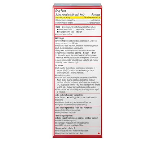Image of Children's Tylenol Cold + Cough + Runny Nose, Acetaminophen, 4 fl. oz