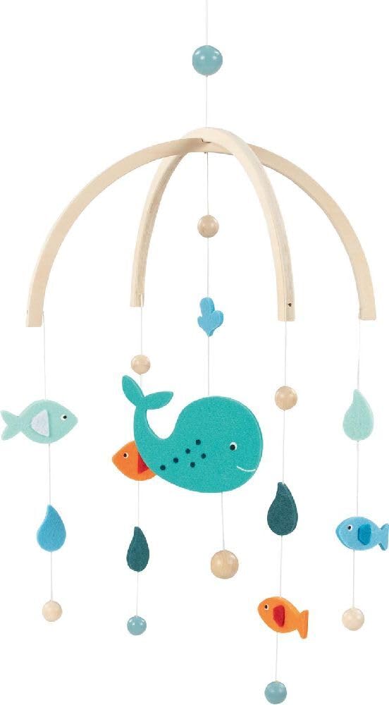 Mobile Whale, Traditional Baby Mobile for The Cot/Crib, Blue and Green - Image 3