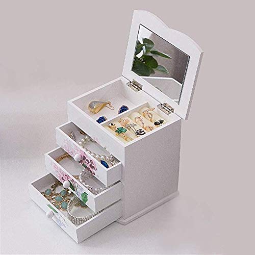 Boîte de rangement en bois pour petits bijoux et bagues de mariage