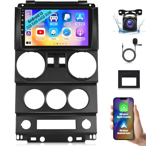 2+64G Car Stereo for Jeep Wrangler （2 Door） 2007 2008 2009 2010 w...