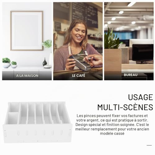 Operitacx Boîte À Monnaie Organisateur De Caisse Enregistreuse Plateau De Tiroir Pour Billets Et Pièces Compartiment Tiroir 9 Fentes 9.37 X 7.09 X 2.95 in Pour Magasins Et Supermarchés – vue 5